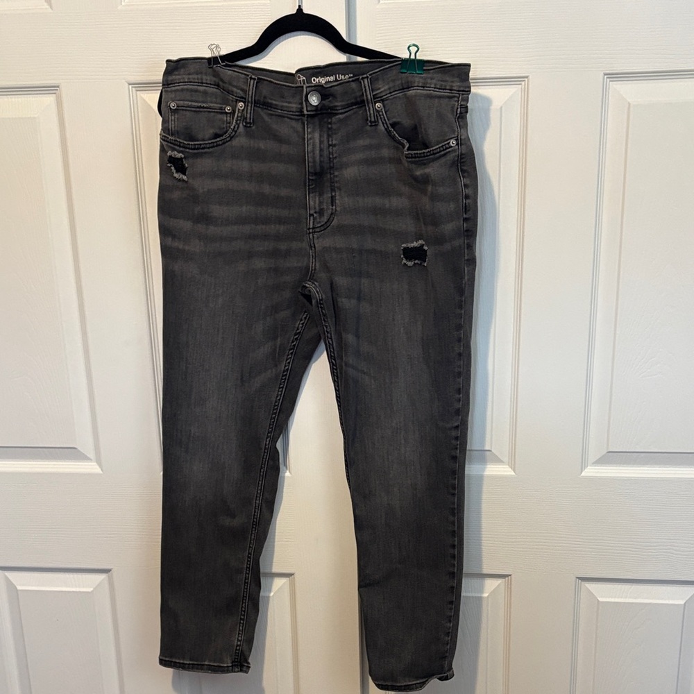 Original Use Black Distressed, Relaxed Jeans